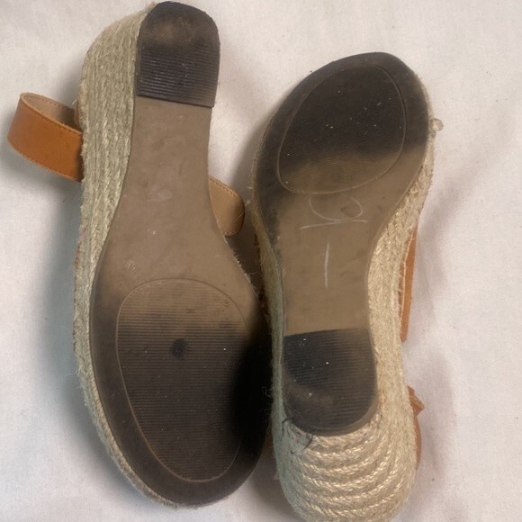 Gap espadrille brown ankle strap 6 wedge summer sandal open toe shoe brown - Picture 7 of 12